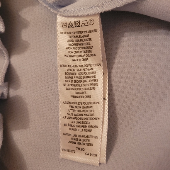 French Connection | Whisper Frill Ruffle Powder Baby Blue Strapless Dress Size 6 - Picture 8 of 10